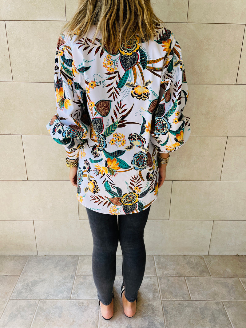 Floral Puffed Sleeve Shirt