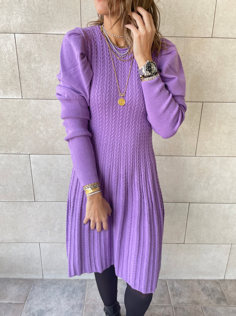 Lilac Cable Swing Dress