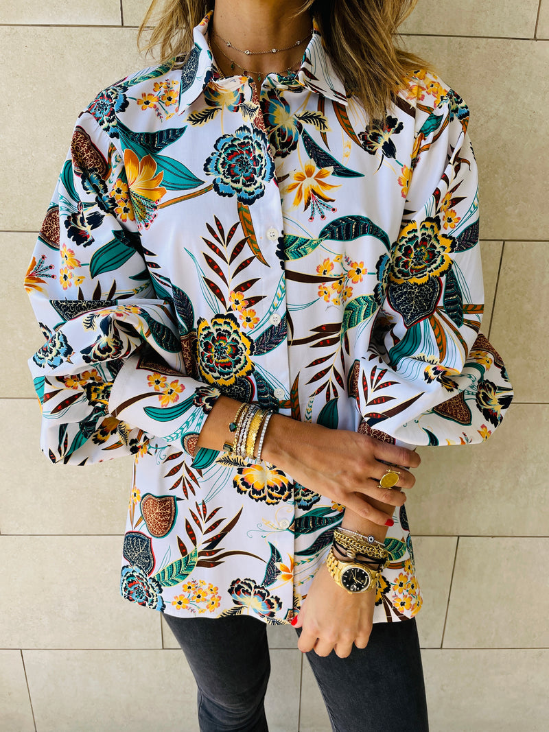 Floral Puffed Sleeve Shirt