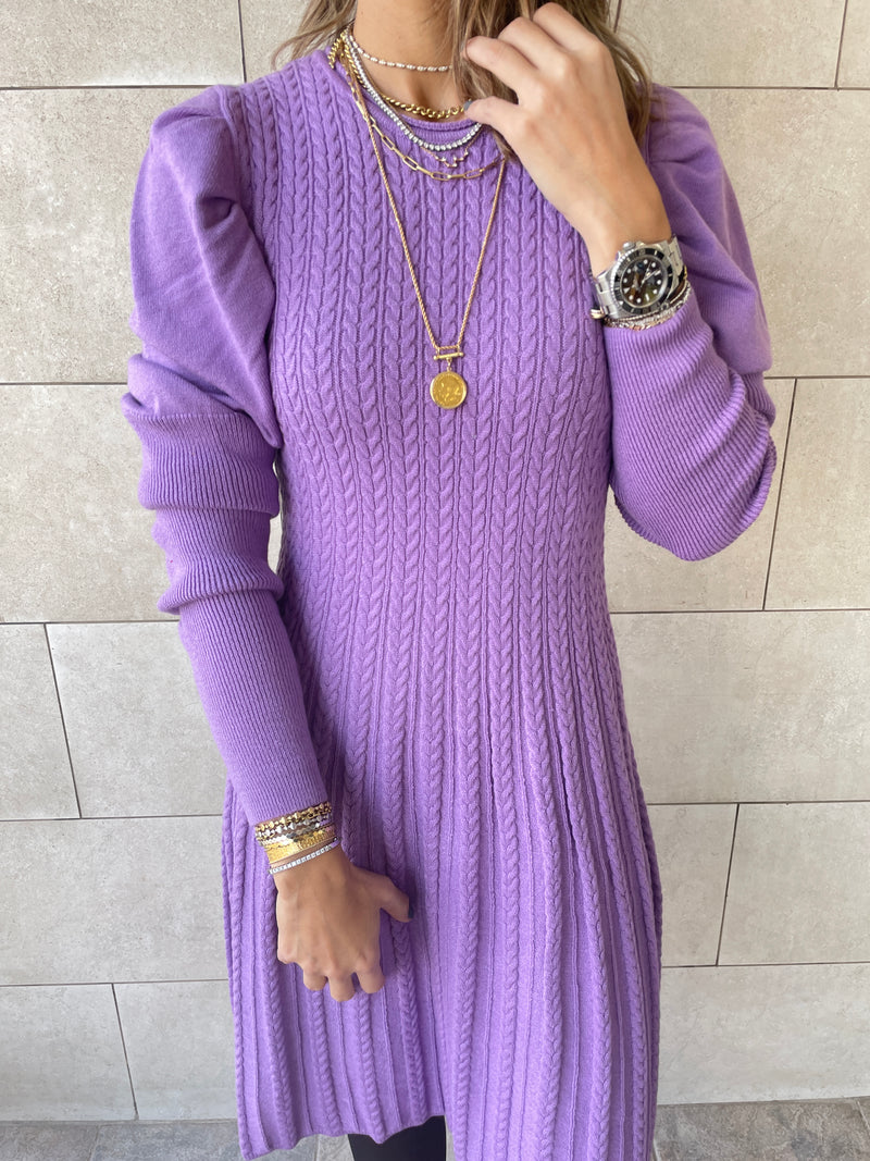Lilac Cable Swing Dress