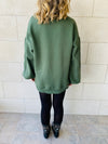 Olive Star Embroidered LongLine Sweatshirt