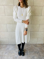 White Cable Swing Dress