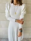 White Cable Swing Dress