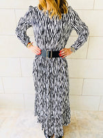 Zebra Print Tiered Dress