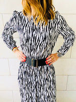 Zebra Print Tiered Dress