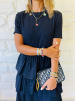 Black Denim Tiered Dress