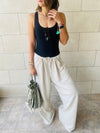 Beige Linen Beach Pants