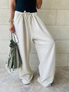 Beige Linen Beach Pants
