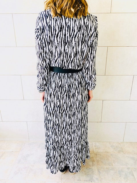 Zebra Print Tiered Dress