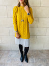 Mustard Cable Plisse Hem Tunic