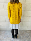 Mustard Cable Plisse Hem Tunic