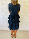 Grey Denim Tiered Dress