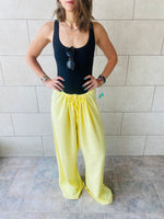 Yellow Linen Beach Pants