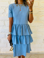 Denim Tiered Dress