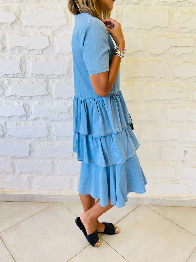 Denim Tiered Dress