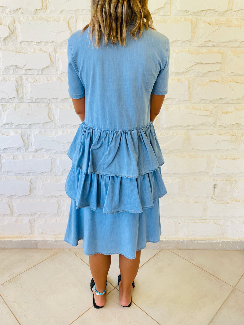 Denim Tiered Dress