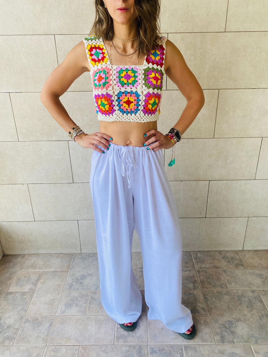 White Linen Beach Pants