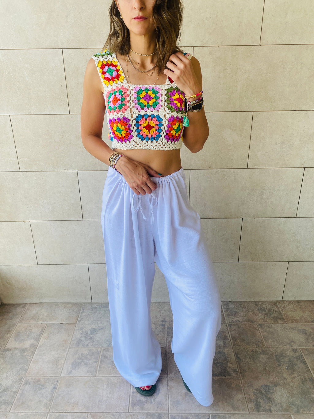 White Linen Beach Pants