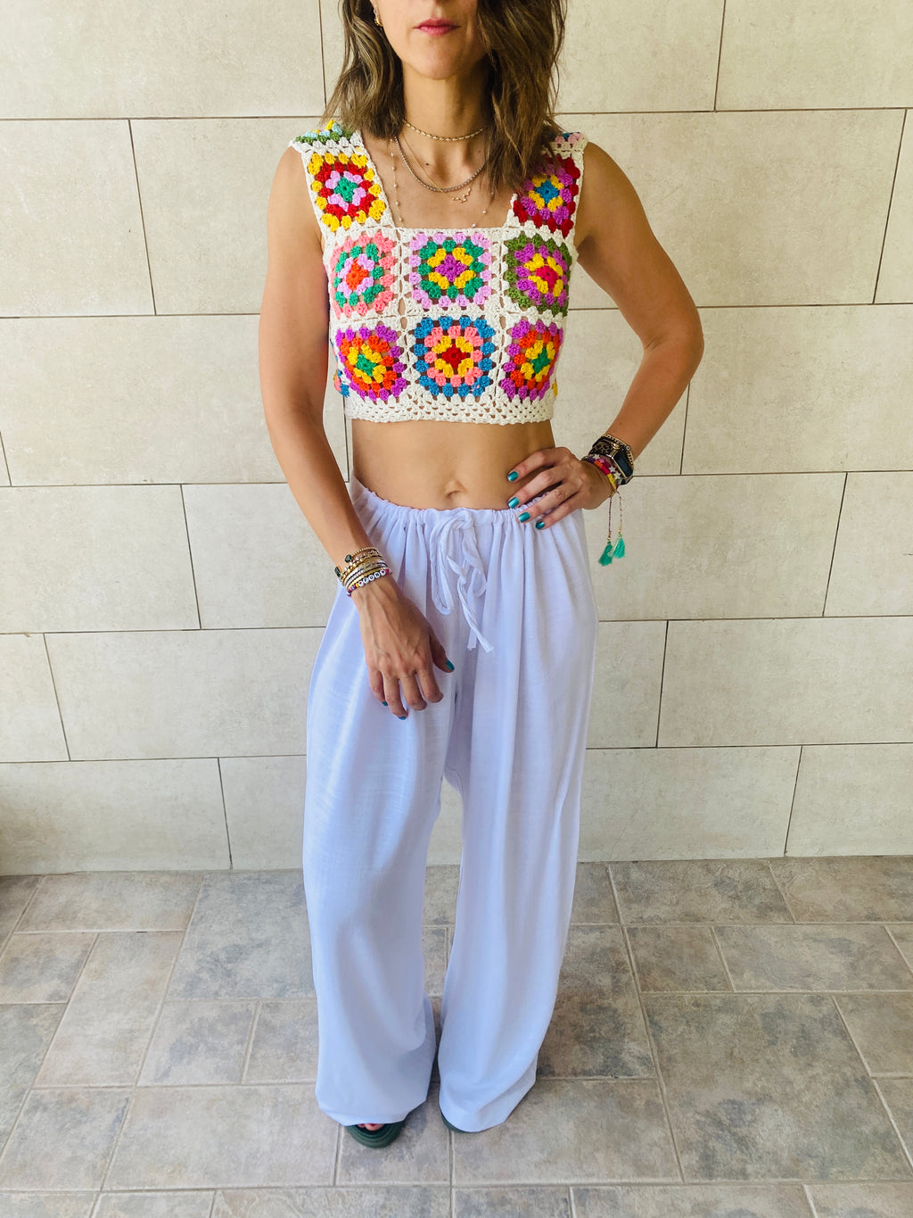 White Linen Beach Pants