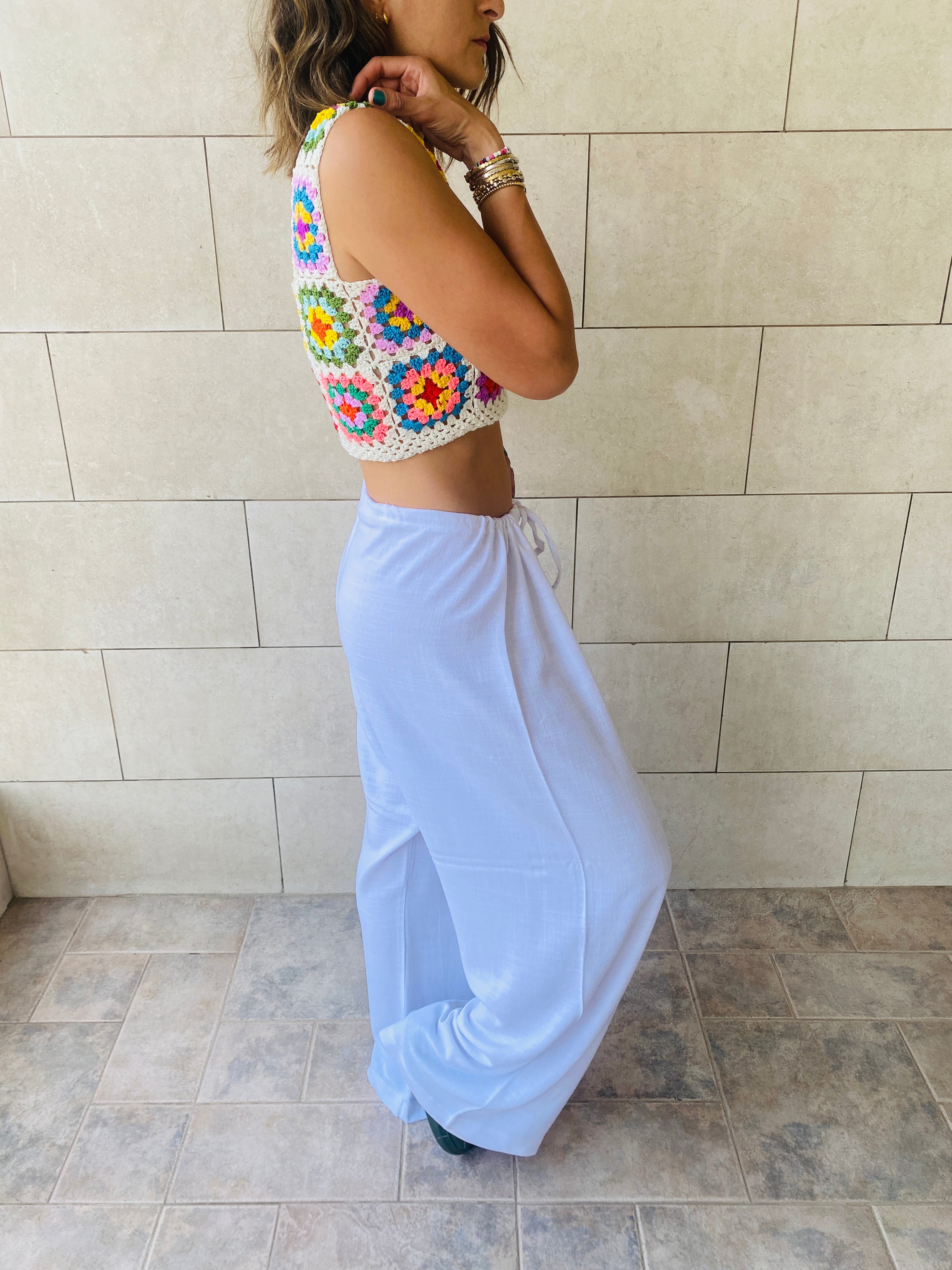 White Linen Beach Pants