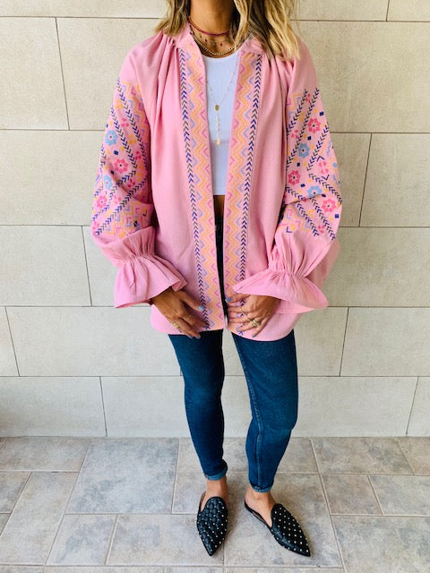 Rosie Sisley Embroidered Linen Jacket