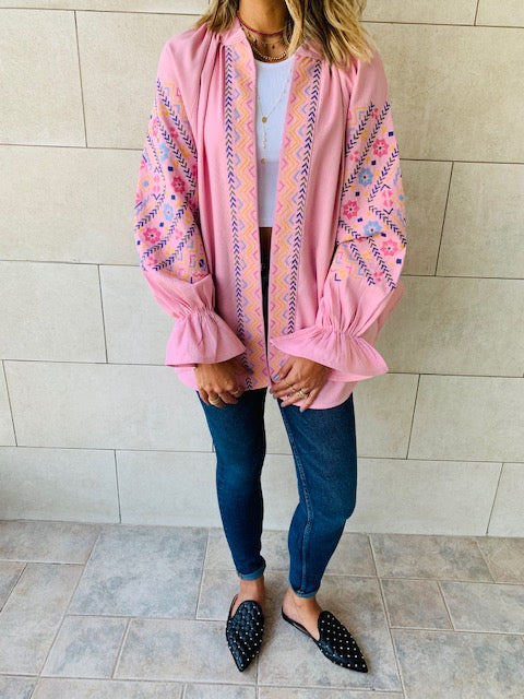 Rosie Sisley Embroidered Linen Jacket