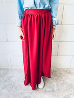 Burgundy Fold-Over Skirt