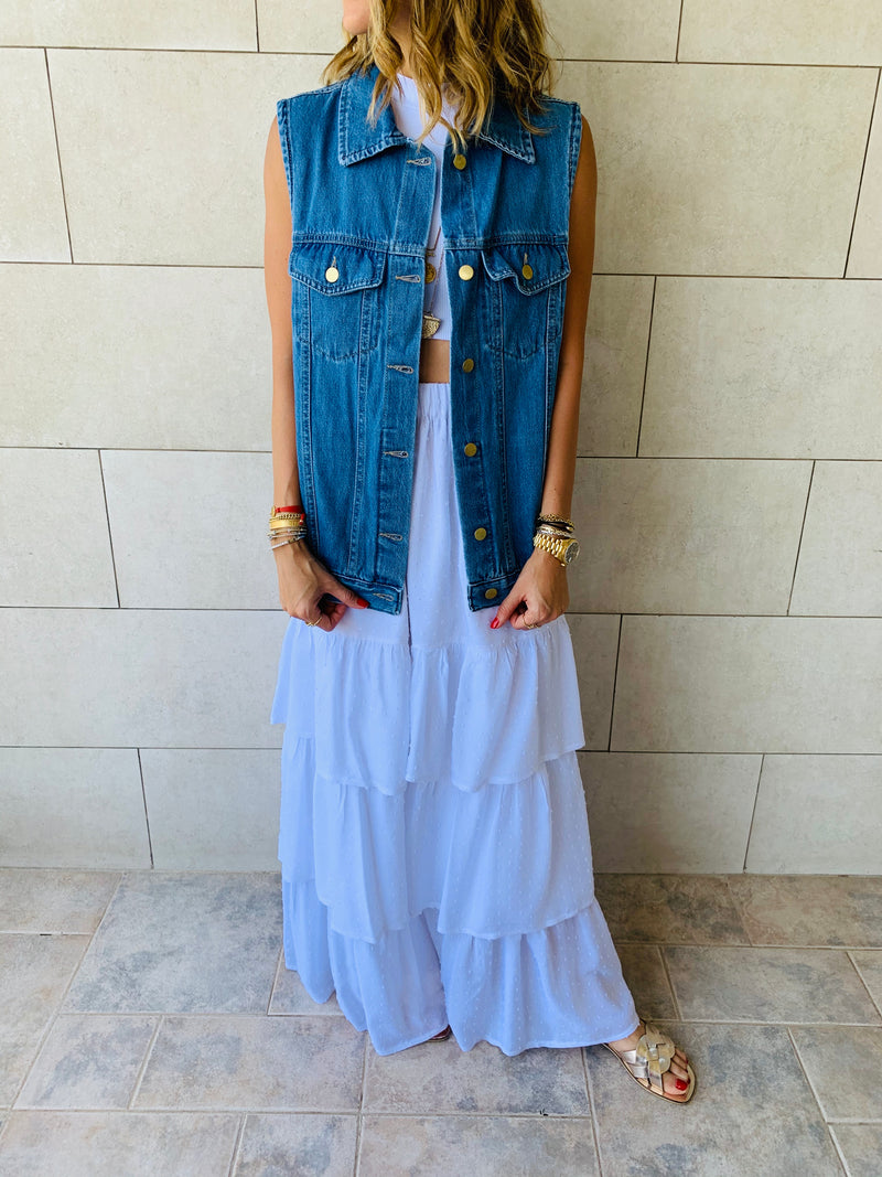 Blue Oversize Denim Vest