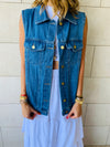 Blue Oversize Denim Vest