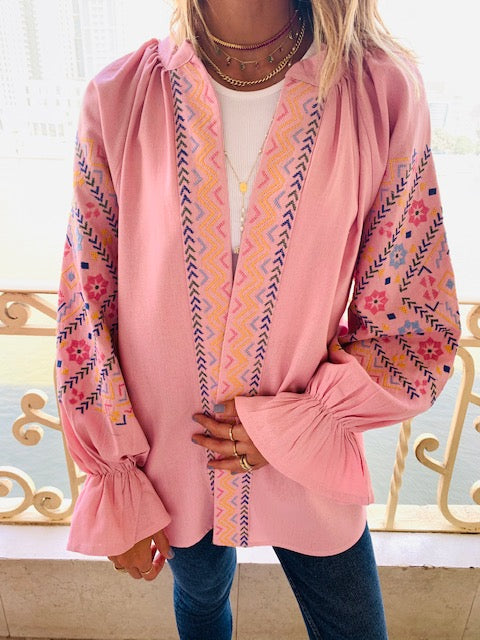 Rosie Sisley Embroidered Linen Jacket