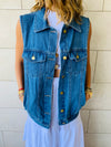 Blue Oversize Denim Vest