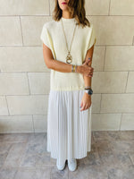 White Pullover Plisse Dress