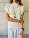 White Pullover Plisse Dress