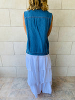 Blue Oversize Denim Vest