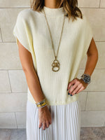 White Pullover Plisse Dress