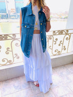 Blue Oversize Denim Vest