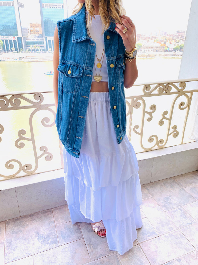 Blue Oversize Denim Vest