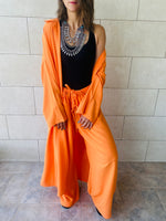 Orange Linen Beach Pants