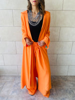 Orange Linen Beach Pants