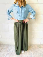 Olive Fold-Over Skirt