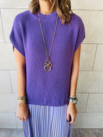 Lilac Pullover Plisse Dress