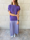 Lilac Pullover Plisse Dress