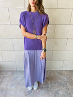 Lilac Pullover Plisse Dress