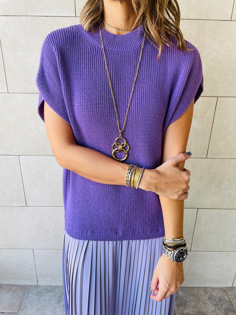 Lilac Pullover Plisse Dress