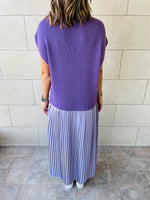 Lilac Pullover Plisse Dress