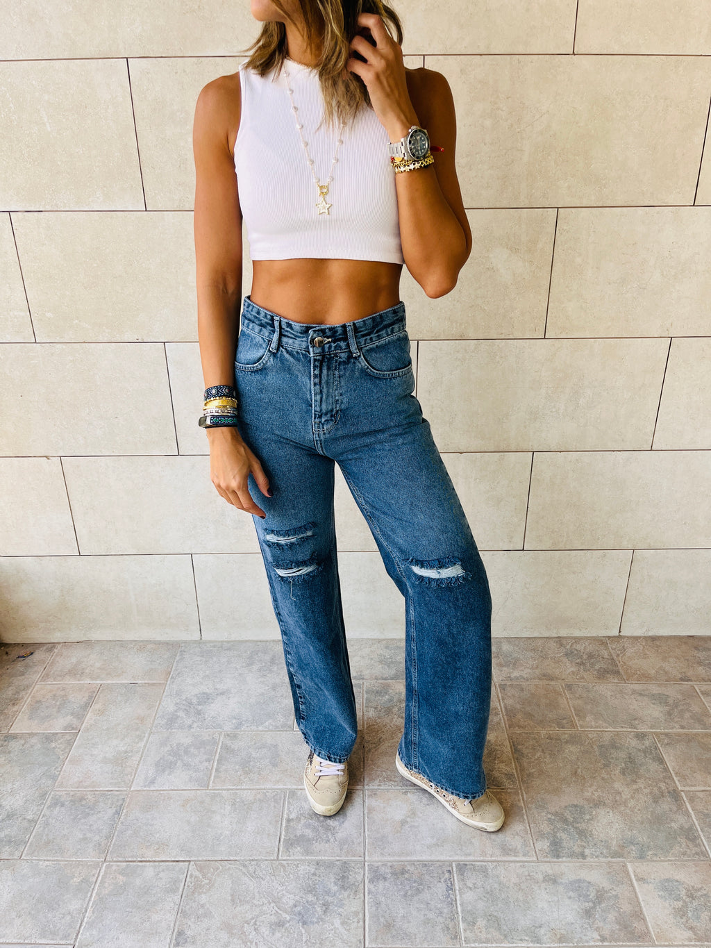 Washed Blue Ombre Jeans