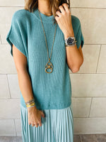 Mint Pullover Plisse Dress