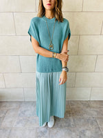 Mint Pullover Plisse Dress