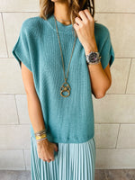 Mint Pullover Plisse Dress