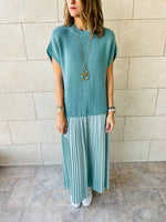 Mint Pullover Plisse Dress